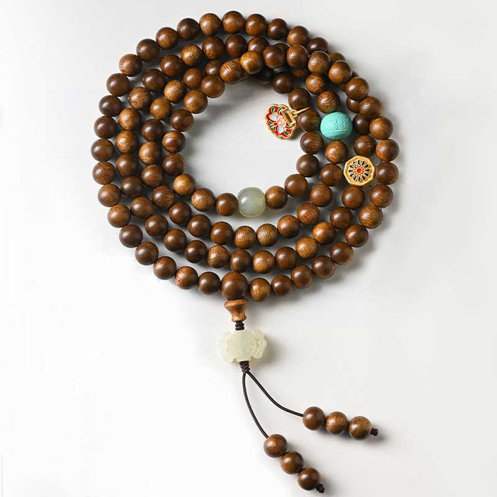 Bransoletka ochronna z palisandru tybetańskiego z Buddha Stones Mala
