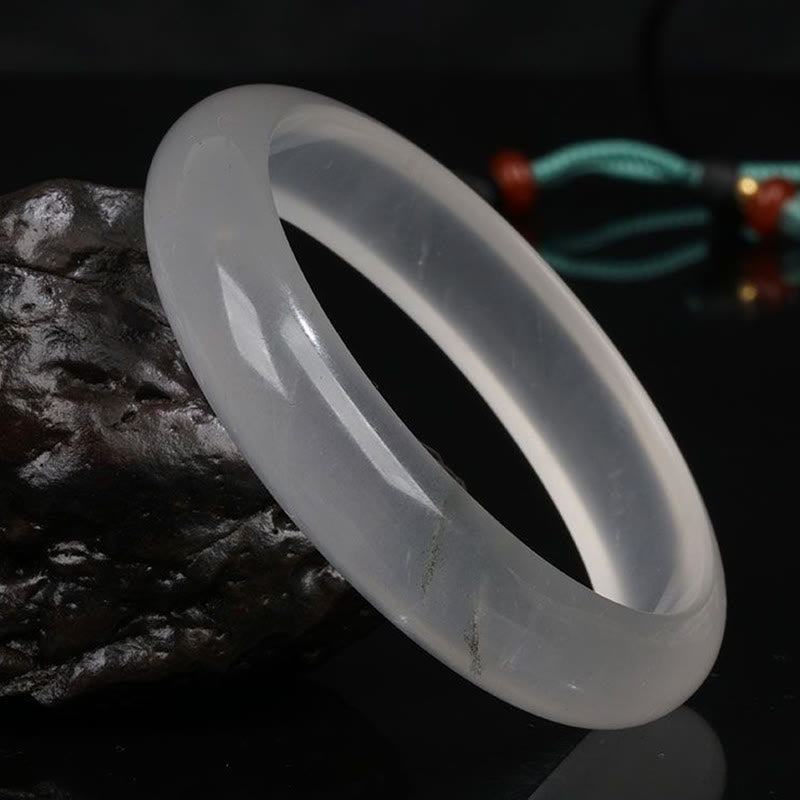Buddha Stones Naturalny Przezroczysty Złoty Jedwabny Jadeit Bransoletka Bogactwo Szczęście Bangle
