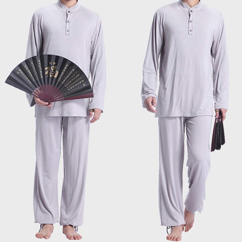 Buddha Stones Medytacja Modlitwa Duchowy Zen Tai Chi Praktyka Joga Odzież Męski Zestaw - image 1