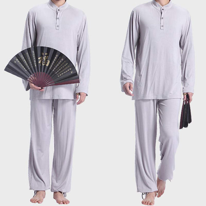 Buddha Stones Medytacja Modlitwa Duchowy Zen Tai Chi Praktyka Joga Odzież Męski Zestaw - image 1