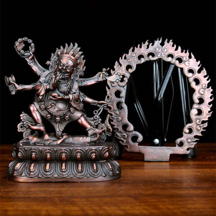 Tybetańska figurka Mahakali Bodhisattwy Współczucie Miedziana statua Dekoracja