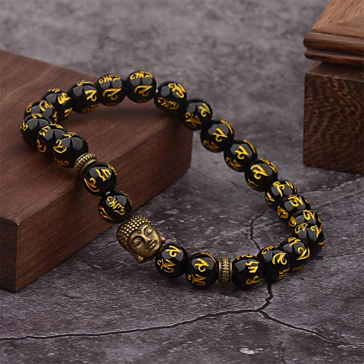 Bransoletka z amuletem z Buddha Stones i mantrą buddyjską