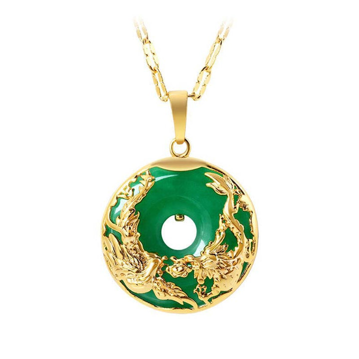 Buddha Stones Naturalny naszyjnik z jadeitu Prosperity