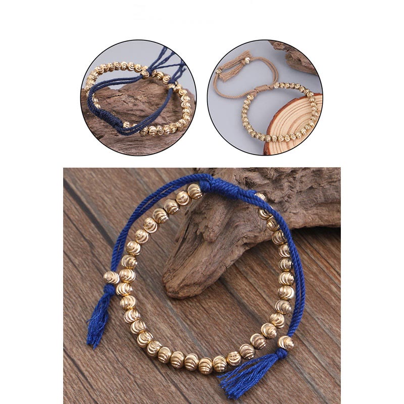 Bransoletka z koralików z miedzi , Buddha Stones , tybetański, ręcznie robiony, na szczęście