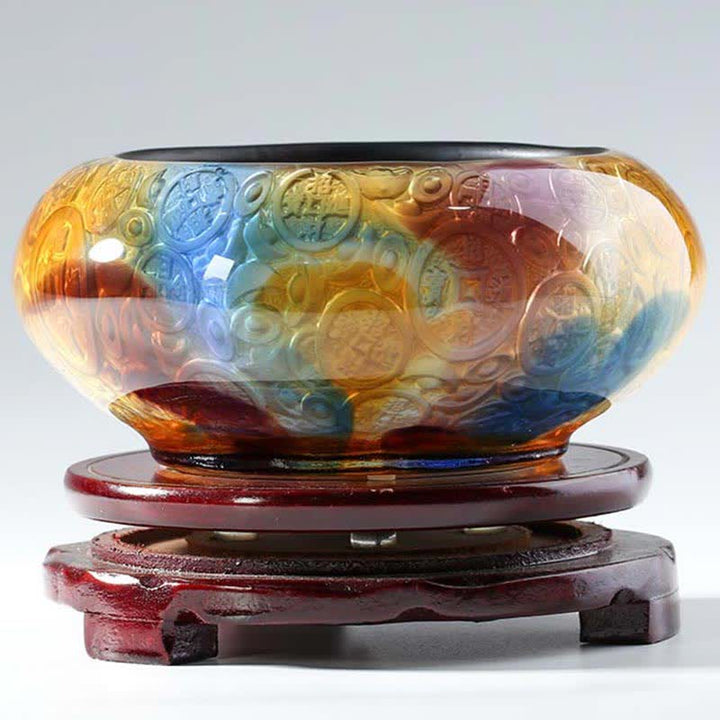 Ręcznie robione miski kryształowe Liuli Treasure Bowl Ingots Art Dekoracja domu - image 7