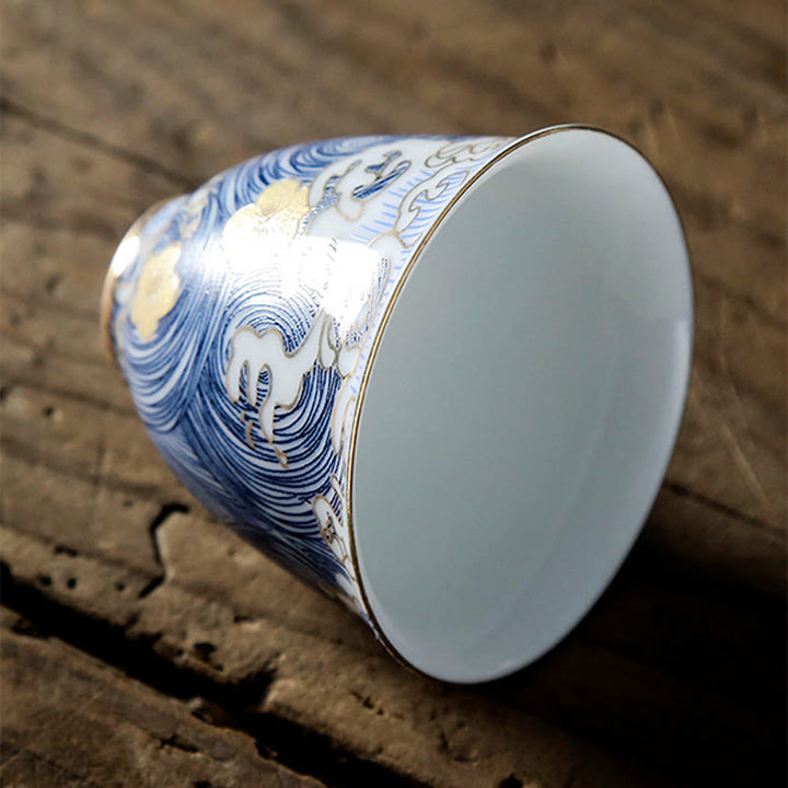 Buddha Stones Vintage Ocean Sea Waves Ceramiczne Filiżanki Filiżanki do Herbaty