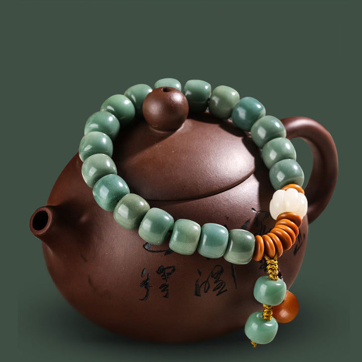 Buddha Stones Bransoletka z cyjanowych nasion Bodhi