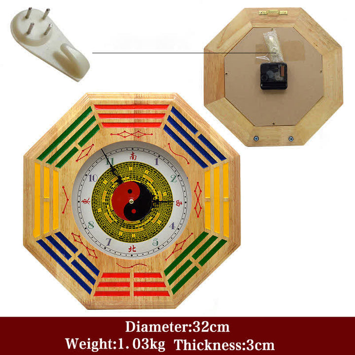 Feng Shui Bagua Mapa Równowagi Energii Mapa Ścienna Zegar - Zegar ścienny Peach Wood Bagua Map&Water 32cm - image 13