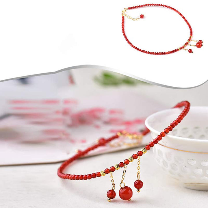 Bransoletka na kostkę Red Agate Confidence Calm