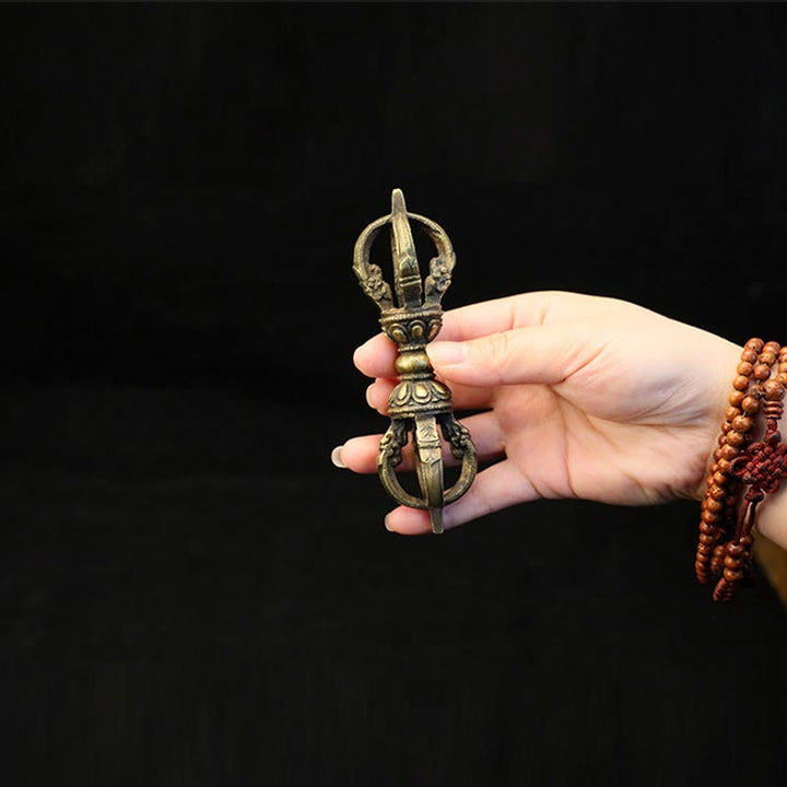Buddha Stones ręcznie robione Nepal Pięć zębów Trzy zęby Wadżra Dorje Siła Miedziana dekoracja