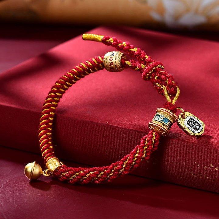 Buddha Stones Tybetańskie Om Mani Padme Hum Rzeźbione Zakiram Bogini Bogactwa Charm Amulet Bransoletka