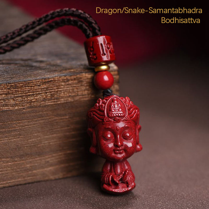 Buddha Stones Chiński Zodiak Natal Budda Naturalny Cynober Amulet Trzymający Z Daleka Złe Duchy Naszyjnik Wisiorek