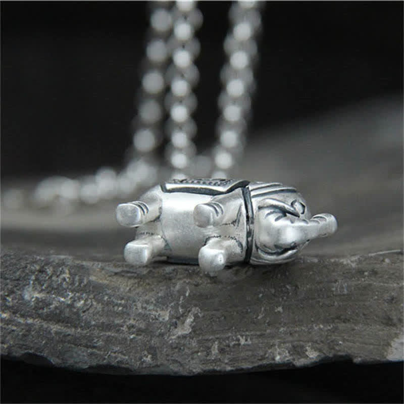 Naszyjnik Buddha Stones 990 Srebro Sterling Siła Słonia Wisiorek