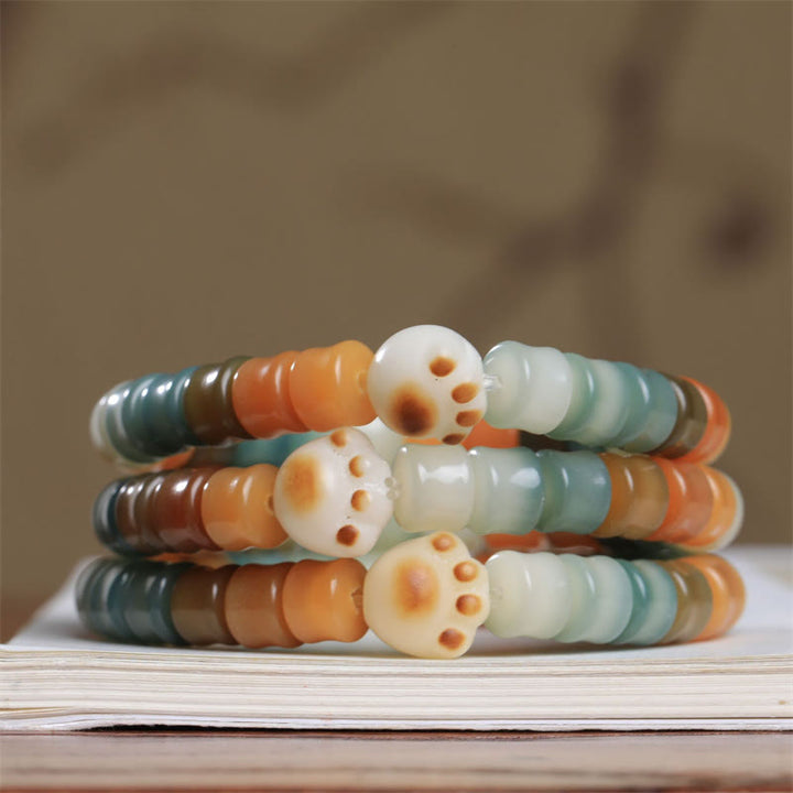 Kolorowe Buddha Stones Bodhi Seed Cat Paw Wisdom Bracelet - image 5