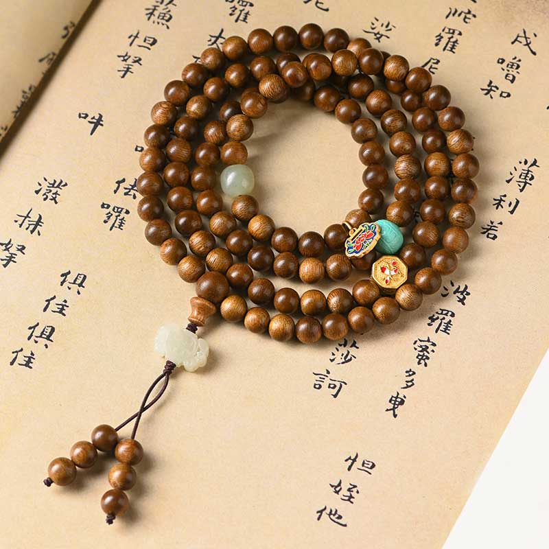 Bransoletka ochronna z palisandru tybetańskiego z Buddha Stones Mala
