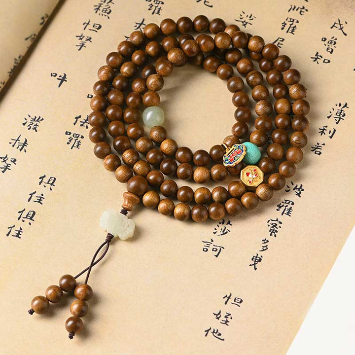 Bransoletka ochronna z palisandru tybetańskiego z Buddha Stones Mala