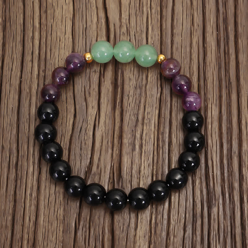 Buddha Stones 108 Mala Beads Ametyst Zielony Awenturyn Lotus Medytacyjna Bransoletka