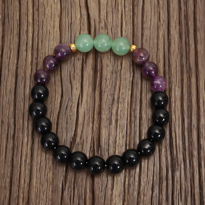 Buddha Stones 108 Mala Beads Ametyst Zielony Awenturyn Lotus Medytacyjna Bransoletka