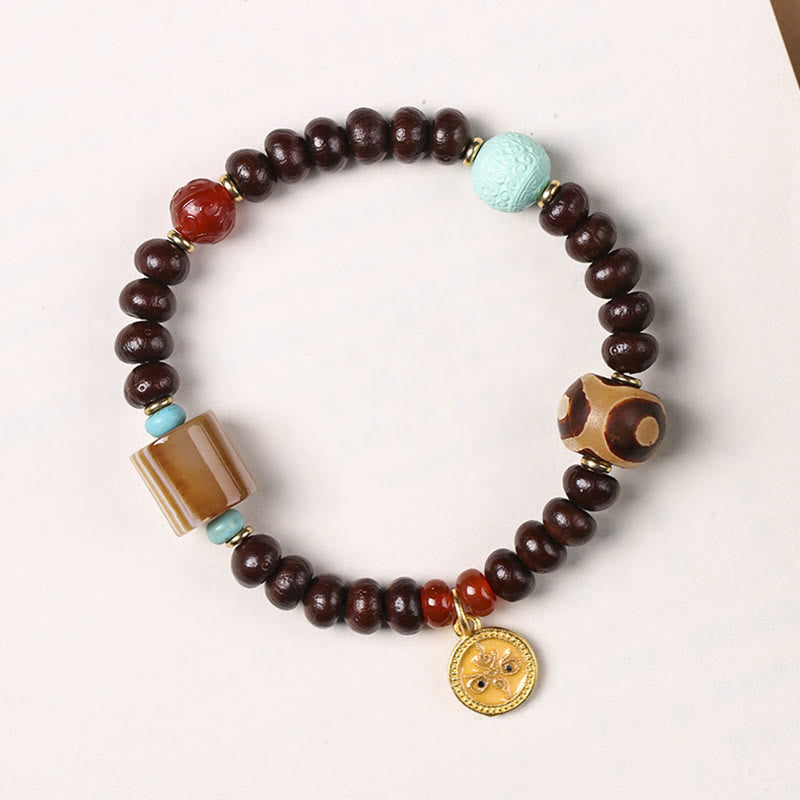 Buddha Stones Naturalne Tybetańskie Fioletowe Nasiona Bodhi Dzi Koraliki Bóg Bogactwa Mądrość Bransoletka