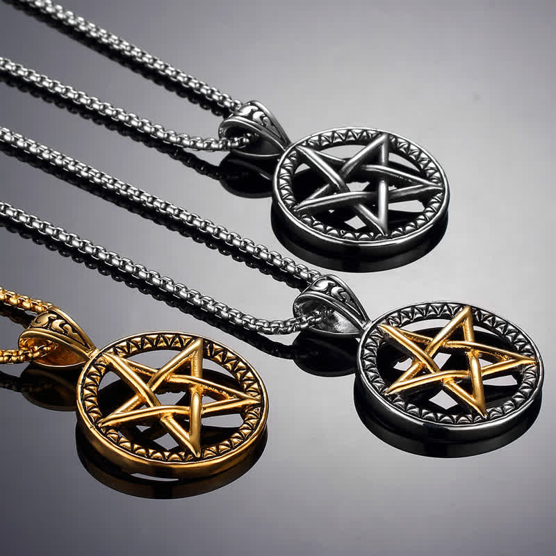 Naszyjnik Pentagram Titanium Steel Balance Wisiorek