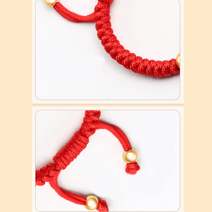 Buddha Stones 999 Srebro Sterlingowe PiXiu Wealth King Kong Knot String Braided Bransoletka dla dzieci i młodzieży
