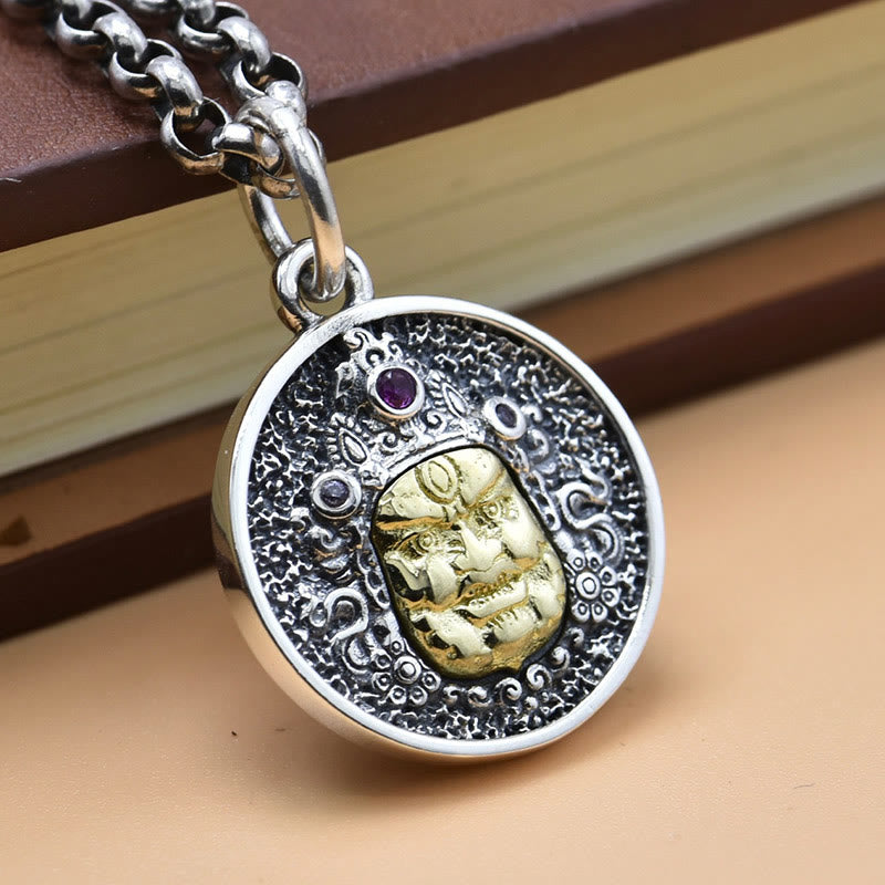 Buddha Stones 925 Srebro Sterlingowe Zakiram Bogini Bogactwa Dorje Wadżra Duchowy Naszyjnik Wisiorek