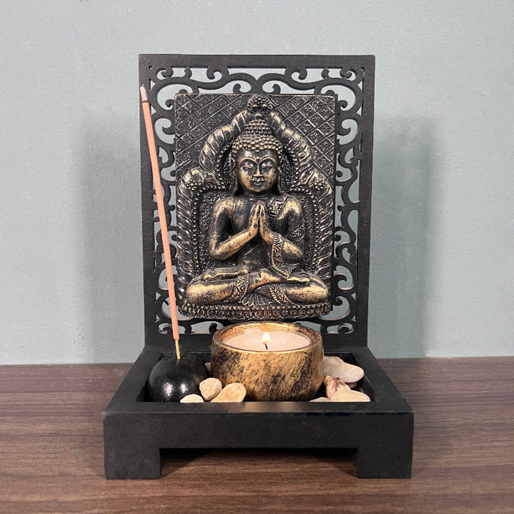 Buddha Stones Budda Współczucie Spokój Dom Żywica Modlitwa Ołtarz Dekoracja