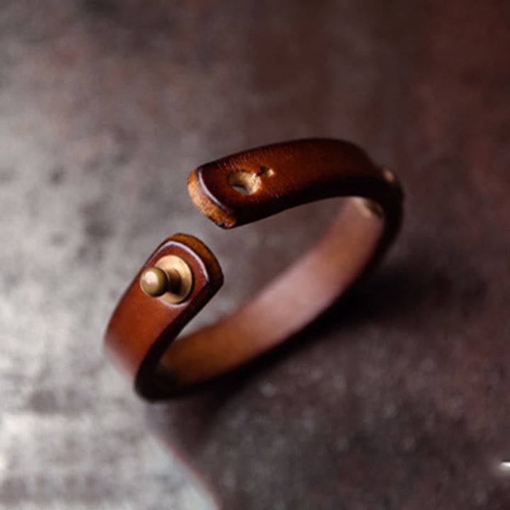 Buddha Stones Vintage Ręcznie Robione Tekstura Miedź Mosiądz Skóra Bogactwo Bransoletka Bangle