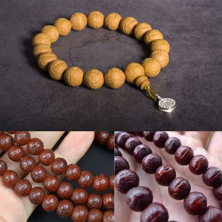 Buddha Stones Nasiona Bodhi Szczęście Pomyślność Mala na nadgarstek Tassel Mala kieszonkowa