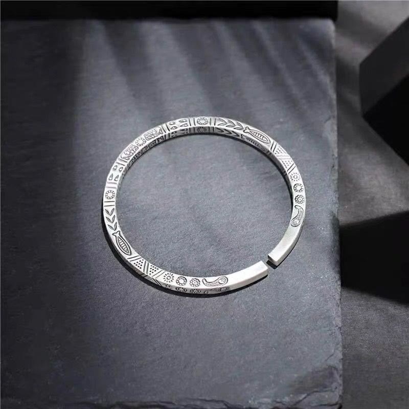 Buddha Stones Koi Ryba Słoń Słońce Totem Szczęście Bogactwo Mankiet Bransoletka Bangle