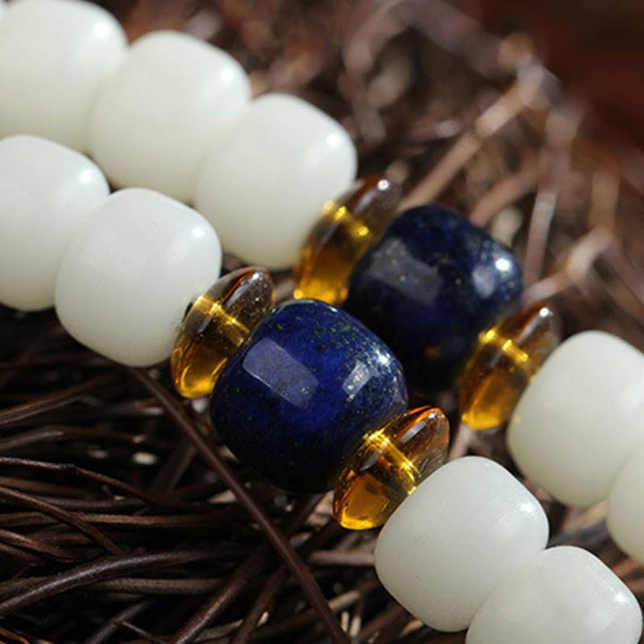 Bransoletka Buddha Stones Biały Bodhi Lotus Mala Focus