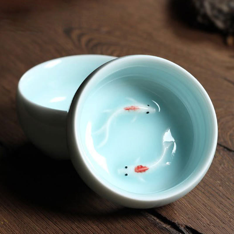 Buddha Stones Kolorowe Ryby Koi Ceramiczny Filiżanka Kung Fu Filiżanka Miska