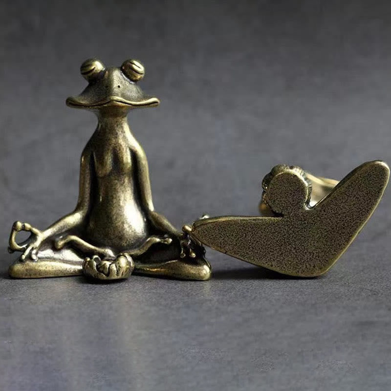 Buddha Stones Mini Mała Żaba Żółw Koi Ryba Ślimak Krab Miedź Bogactwo Dekoracja Domu