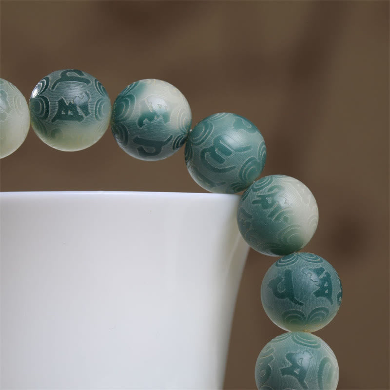 Buddha Stones Nasiona Bodhi Om Mani Padme Hum Grawerowana Bransoletka Odpędzająca Złe Duchy