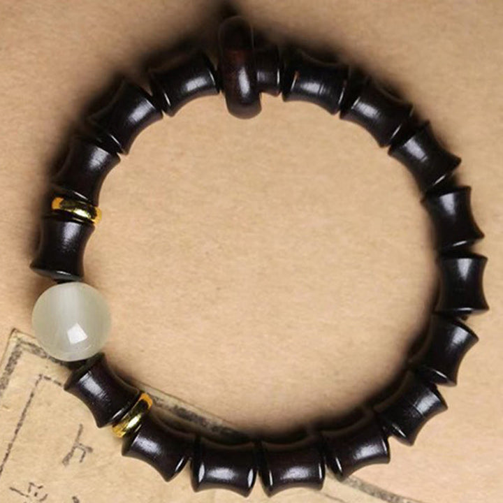 Bransoletka Buddha Stones Ebony Green Sandałowiec Czarny Palisander Bambus Peace