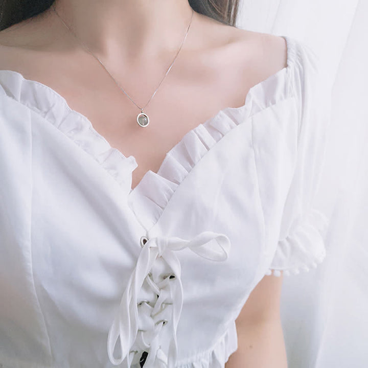 Buddha Stones 925 Srebro Sterlingowe Kamień Księżycowy Miłość Planeta Obrotowy Wzór Naszyjnik Wisiorek - image 6