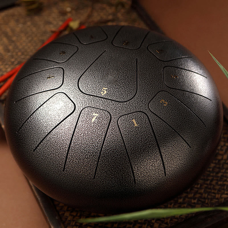 Buddha Stones stalowy językowy Dźwięk uzdrawiający uważność medytacja joga zestaw perkusyjny 11 nut 8 cali - DimGray - image 13