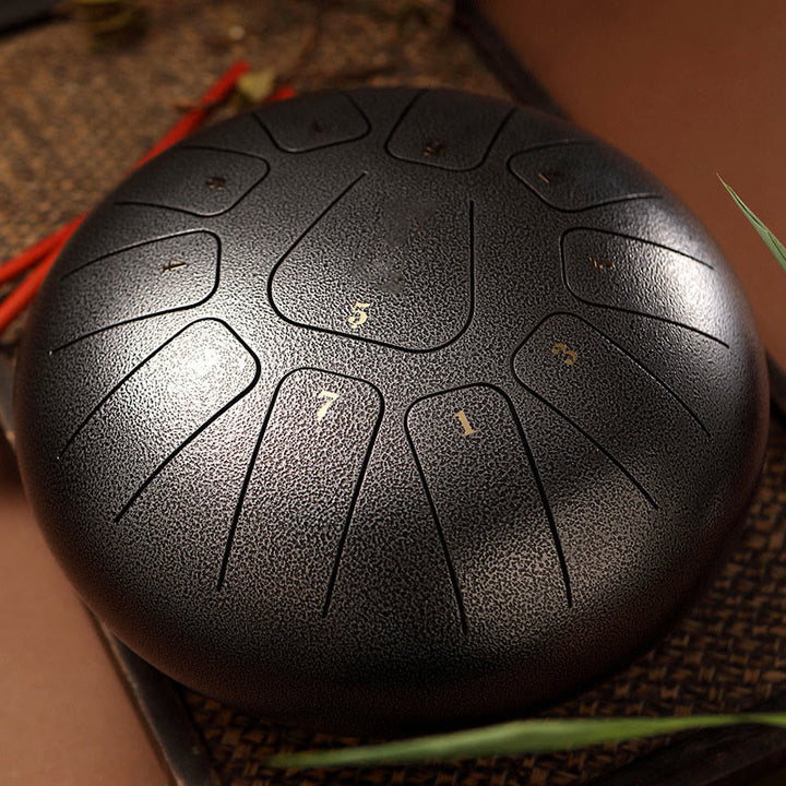 Buddha Stones stalowy językowy Dźwięk uzdrawiający uważność medytacja joga zestaw perkusyjny 11 nut 8 cali - DimGray - image 13