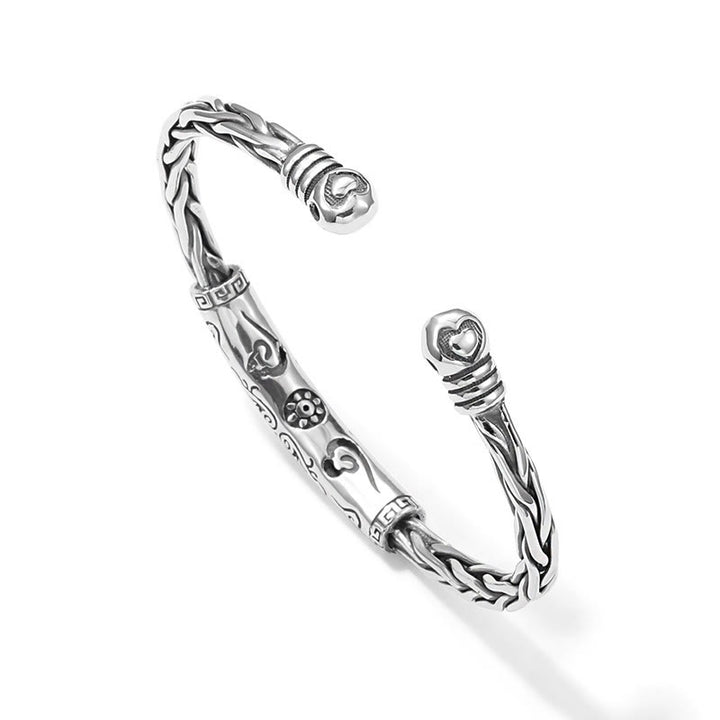Buddha Stones Tybet Om Mani Padme Hum Grawerowana Bransoletka Skupiona Mankiet Bangle