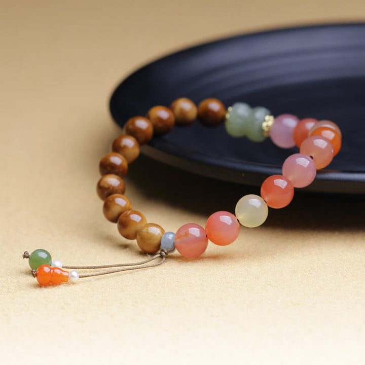 Bransoletka z Buddha Stones Kuka Seed Yanyuan Agat Hetian Jade Wealth Protection
