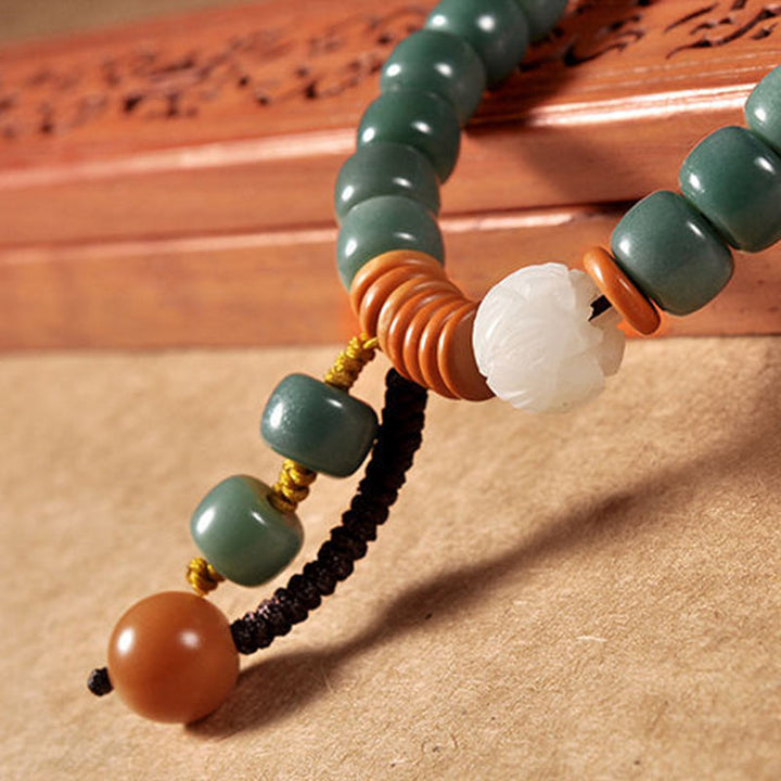 Bransoletka sukcesu Buddha Stones Lotus Cyan Bodhi Seed