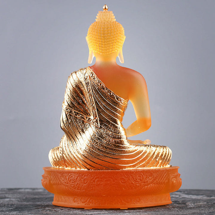 Buddha Stones Figurka Buddy wykonana ręcznie Liuli Dzieło sztuki Posąg spokoju Oferta domowa Dekoracja - image 3