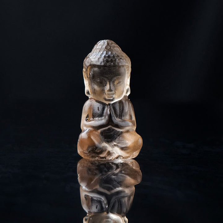 Buddha Stones Różne Kryształy Ametyst Różowy Kryształ Biały Kryształ Cytryn Budda Rzeźbiony Duchowy Naszyjnik Uzdrawiający Wisiorek Dekoracja - Kwarc dymny - Dekoracja 1,4*2,6 cm - image 15