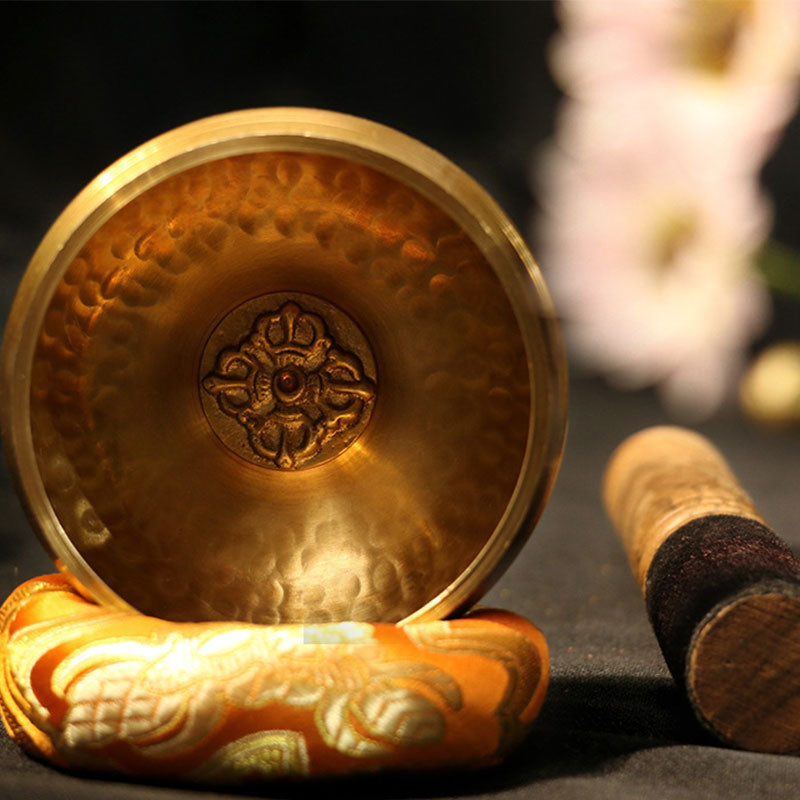 Buddha Stones Zestaw mis śpiewających z tybetańskiej misy dźwiękowej, ręcznie wykonany, do relaksacji i medytacji uważności - 3,14 cala (8 cm) - image 0
