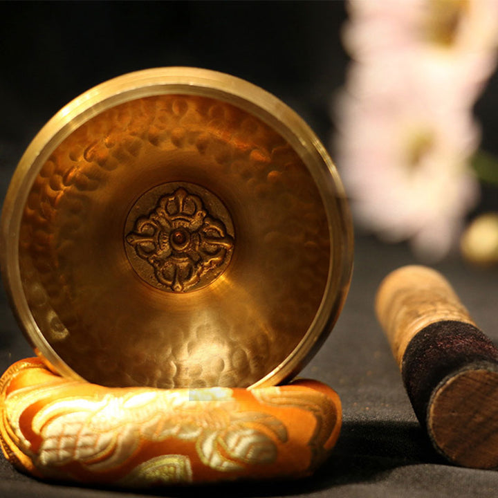 Buddha Stones Zestaw mis śpiewających z tybetańskiej misy dźwiękowej, ręcznie wykonany, do relaksacji i medytacji uważności - 3,14 cala (8 cm) - image 0