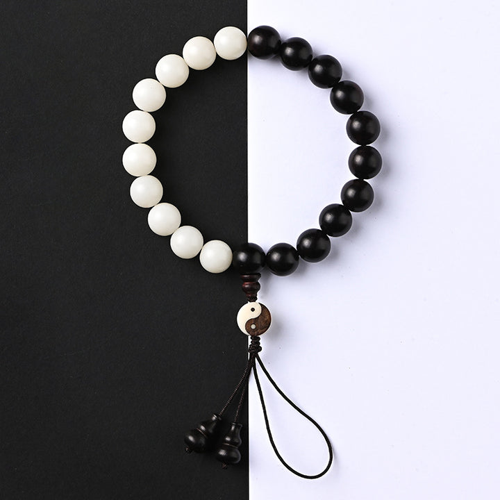 Buddha Stones Bransoletka ochronna Ebony YinYang Dekoracja