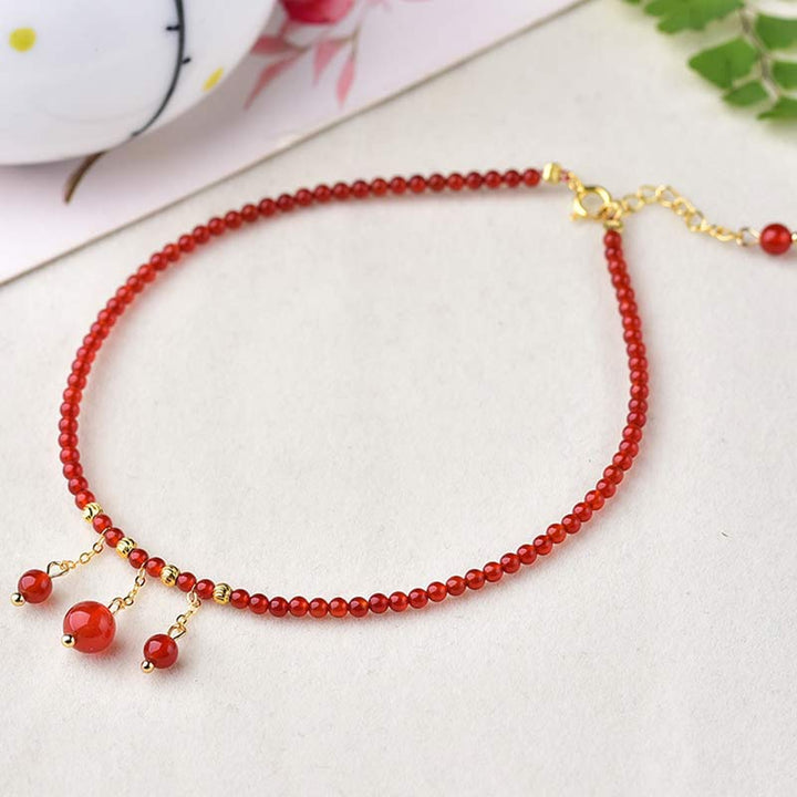 Bransoletka na kostkę Red Agate Confidence Calm