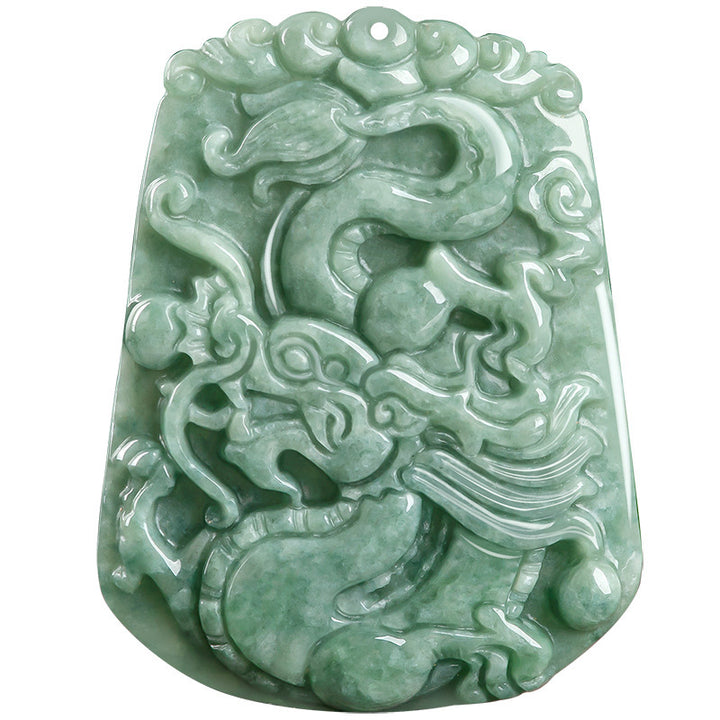 Buddha Stones Chiński Zodiak Smok Jade Siła Naszyjnik Wisiorek Sznurek