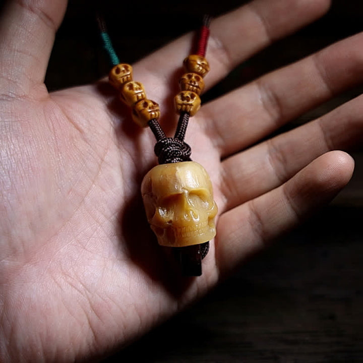 Buddha Stones Tybetański Wielbłąd Kości Czaszka Władca Trupów Las Ochrona Naszyjnik Wisiorek