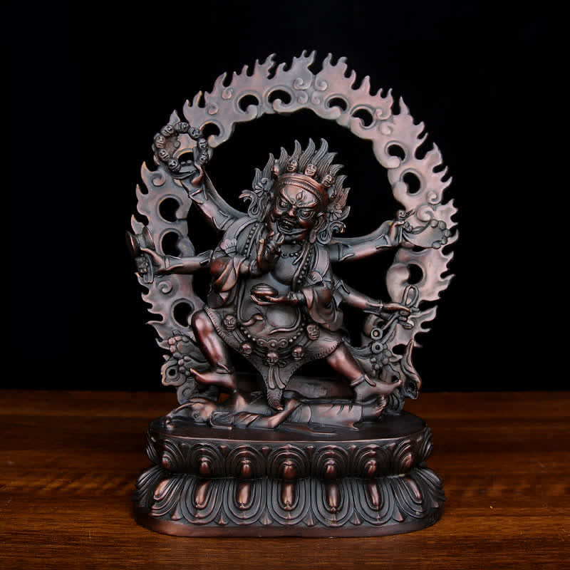 Tybetańska figurka Mahakali Bodhisattwy Współczucie Miedziana statua Dekoracja